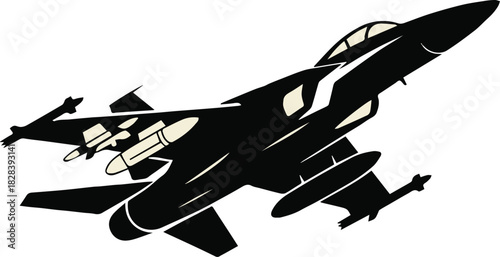 jet military aircraft side view silhouette vector graphic