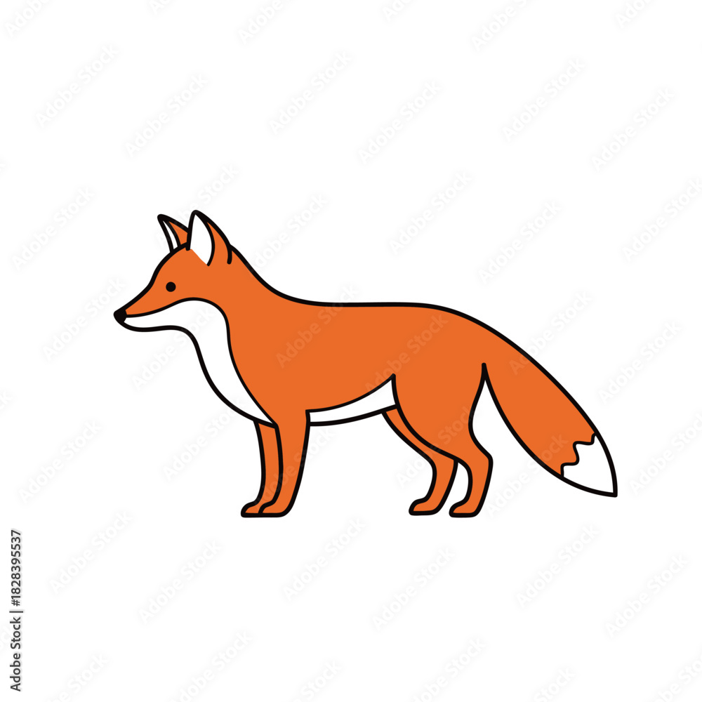 Obraz premium Red fox vector illustration