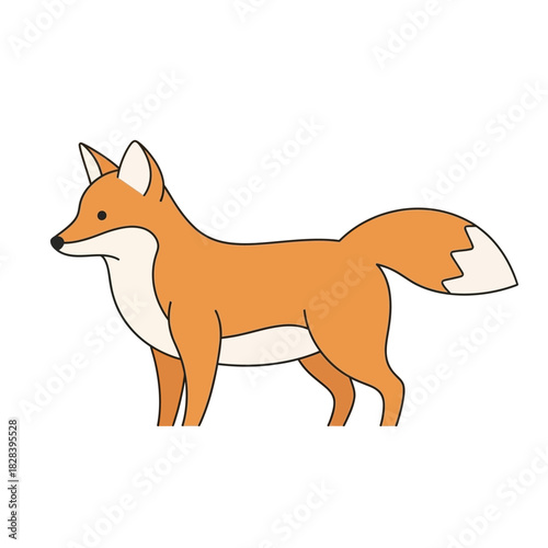 Cute cartoon fox vector illustration