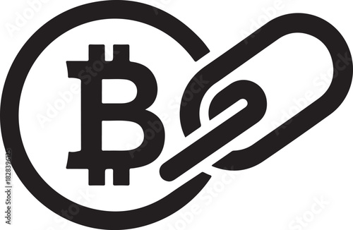 Bitcoin Cryptocurrency Symbol Icon Linked Together Design digital currency