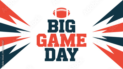Big Game Day Design with Football and Abstract Shapes for Super Bowl Sunday