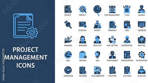 Solid vector icons collection featuring templates, layouts, flowcharts, diagrams, forms, wireframes, tables, grids, onboarding, IT support, communication, business structure, budget, and advertising.