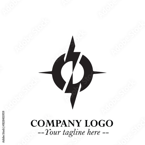 Sleek Electrical Logo Symbol on a Clean White Background for Modern Branding Design Elements Art