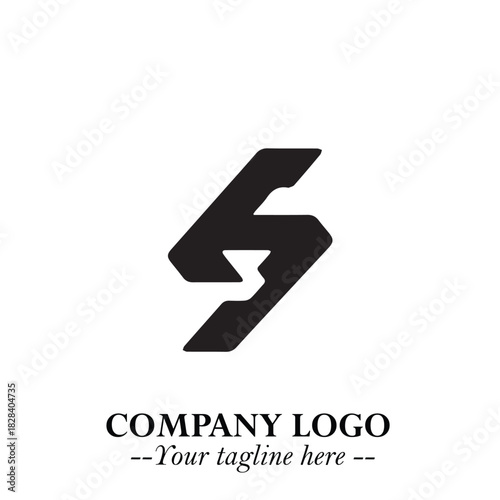 Sleek Electrical Logo Symbol on a Clean White Background for Modern Branding Design Elements Art