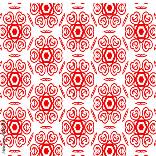 Red Heart Mandala Seamless Pattern Perfect for Valentine’s Day designs, romantic branding, textiles, wrapping paper, packaging, and digital backgrounds.