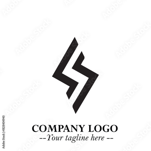 Sleek Electrical Logo Symbol on a Clean White Background for Modern Branding Design Elements Art