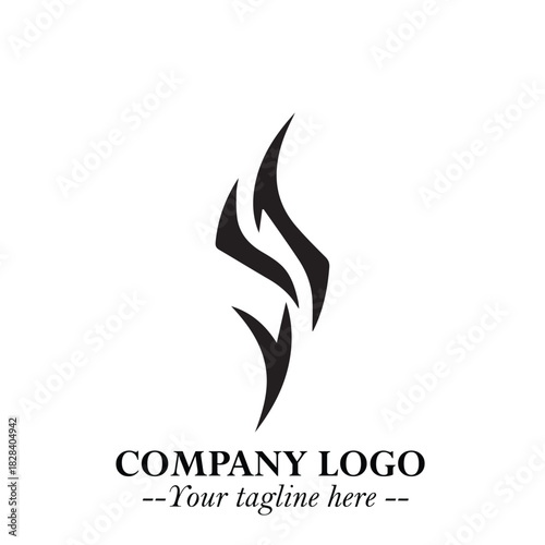 Sleek Electrical Logo Symbol on a Clean White Background for Modern Branding Design Elements Art