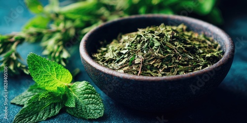 Fototapeta Naklejka Na Ścianę i Meble -  Exploring the world of herbs and spices culinary delights kitchen photography vibrant colors close-up herb and spice benefits