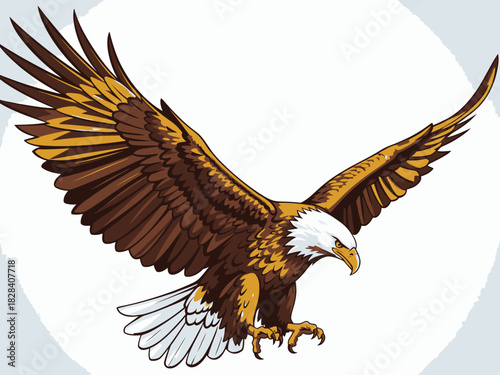 Brushstroke Eagle Vector Illustration in Artistic Style for Graphic Design