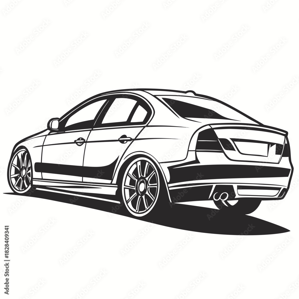 Fototapeta premium black car isolated on white background