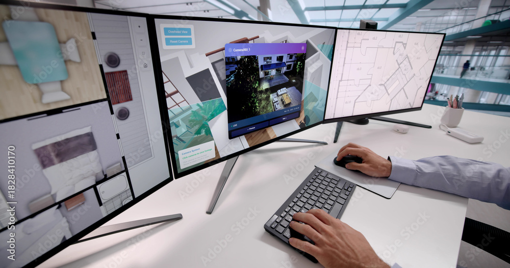 Naklejka premium Designing A 3D Plan For Intruder Detection