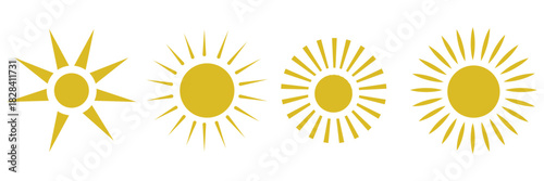 sun vector icon set . sun icons set, sunshine eps 10 