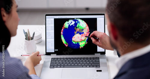 Global Warming Forecast: Meteorologist Woman Tracks Cyclone