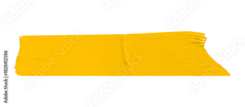 Yellow masking tape, plastic scotch, on a transparent background.