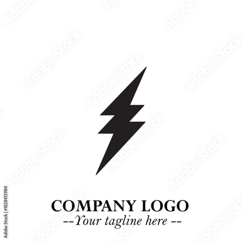 Sleek Electrical Logo Symbol on a Clean White Background for Modern Branding Design Elements Art