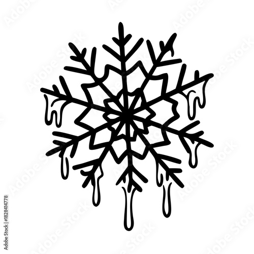 Melting Snowflake Outline