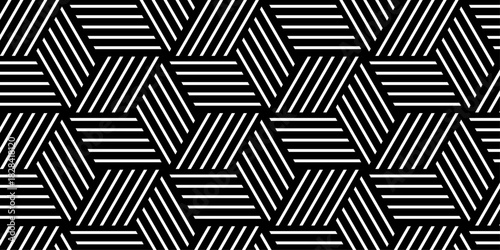 Abstract black minimal grid square line hexagons seamless hexagon polygonal pattern background vector. seamless bright white abstract honeycomb background.	