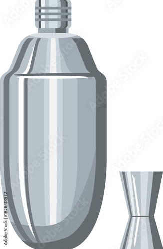 カクテルを作るシェイカーのイメージイラスト