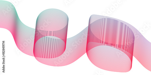 Glowing waveform frequency futuristic energy sound waves technology concept background. Abstract background wave line in vector business texture. Pattern line blend curve flow futuristic background.	