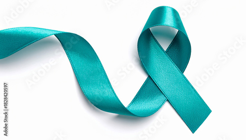 Turquoise Awareness Ribbon Ovarian Cancer Support Symbol