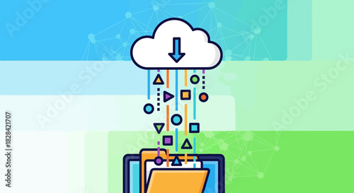 Cloud data transfer to device with shapes