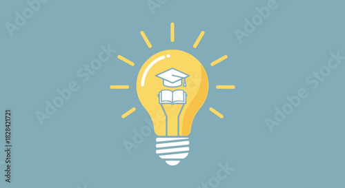 Education idea lightbulb with transparent background