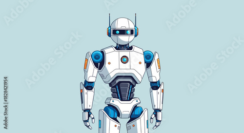 Robot character with transparent background