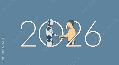 Robot handshake 2026 future technology partnership