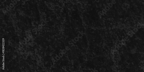 Abstract Black anthracite old retro aged dark gray charcoal stone concrete cement blackboard and chalkboard floor texture panorama backdrop pattern design.	