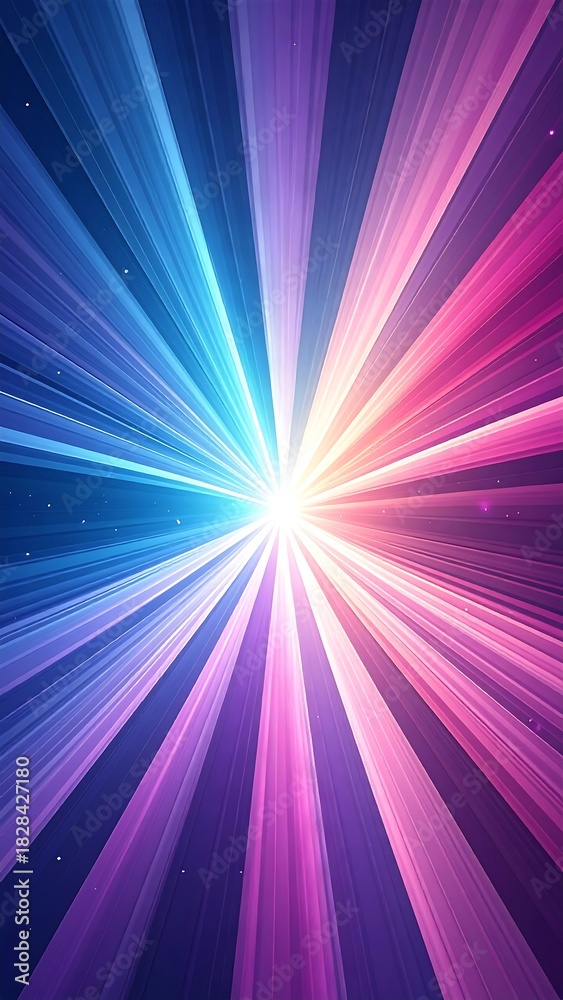 Fototapeta premium Radiant beams of light burst from a central bright point
