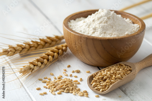 food, flour, bowl, grain, rice, white, wheat, healthy, ingredient, cereal, organic, breakfast, brown, meal, closeup, oat, milk, wooden, wood, seed, natural, oatmeal, isolated, salt, raw