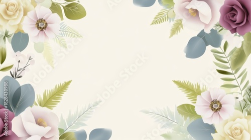 Elegant floral background with vibrant red roses beautiful roses and green leaves adorn this floral design