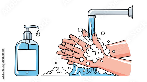 Washing hands with soap and water to maintain personal hygiene and prevent illness
