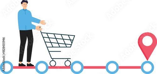 Courier services and delivery logistics. courier with large packages. delivery tracking. Online delivery service or delivery tracking mobile app concept.
