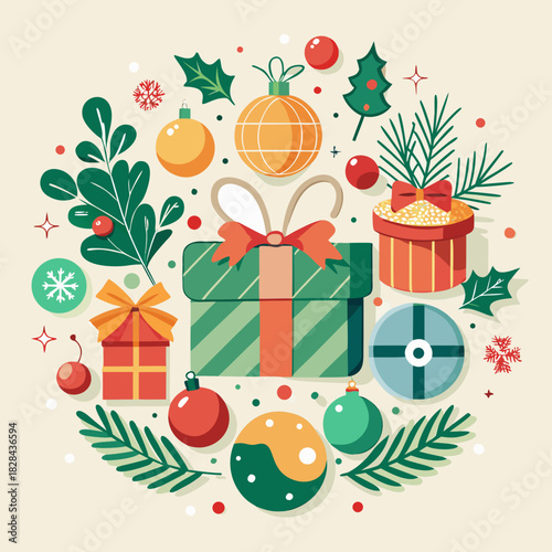 christmas background with gift box