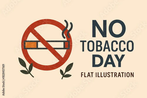 vector illustration of a no tobacco day flat