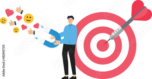 People are involved in PR, targeting and marketing. Successful work on the Internet and office. Concept of journalism and advertising, online advertising.
