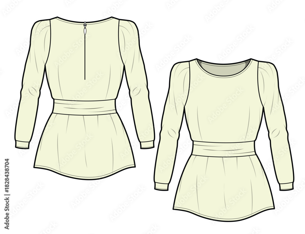 Obraz premium Peasant tops vector design mockup template.