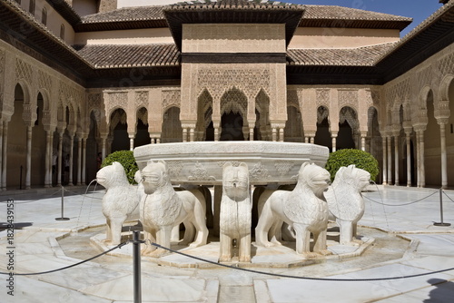 The Lions Fountain at the Alhambra, Granada, Spain