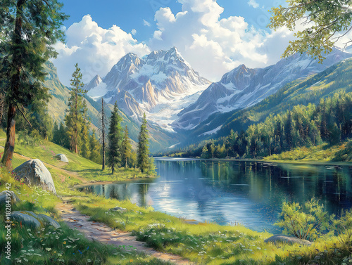 Balanced Earth Scene Radiating Pure Tranquility