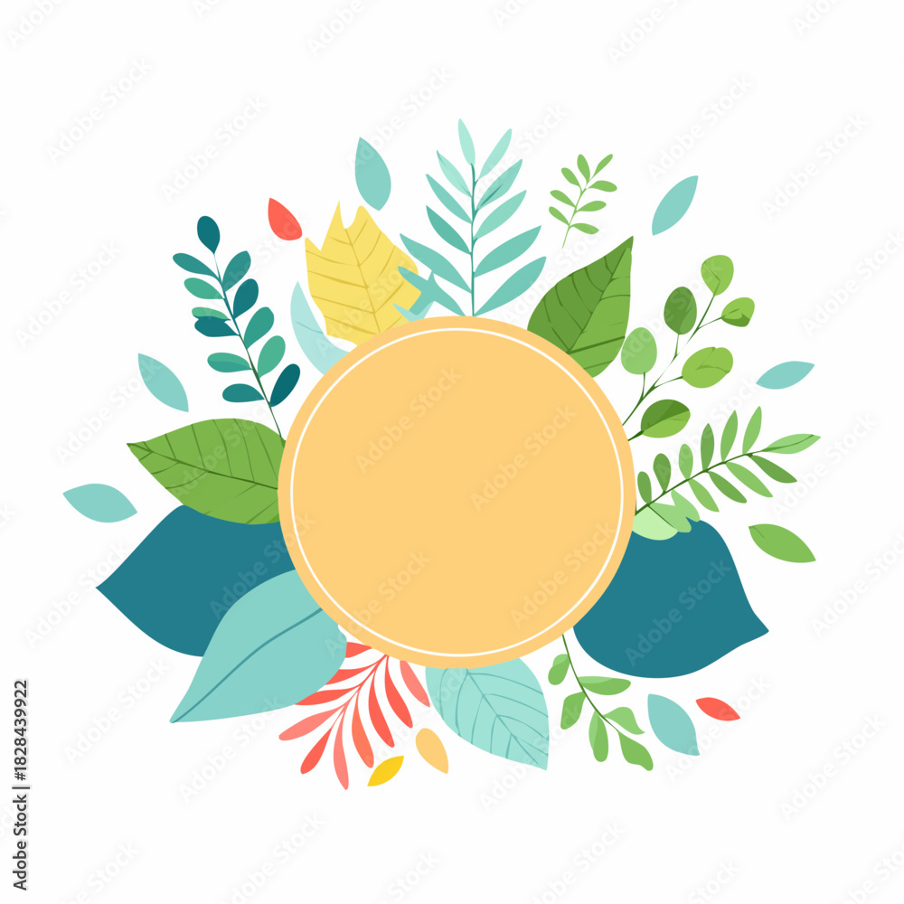 Obraz premium Floral Decorative Frame Vector Illustration Set