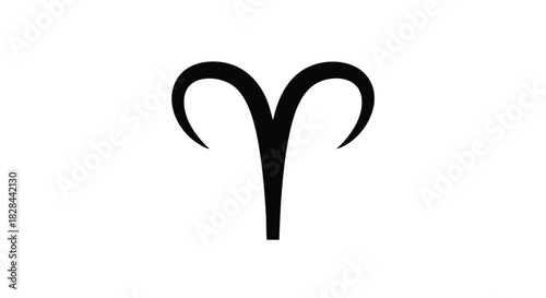 Minimalist Illustration of Aries Zodiac Sign on White Background Symbolizing Astrology and Horoscope Readings for Personal and Astrological Growth