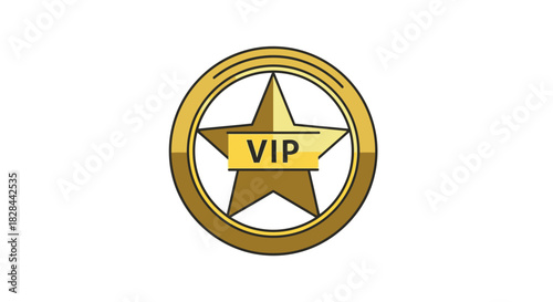 Golden VIP Star Emblem - Exclusive Access and Premium Membership.