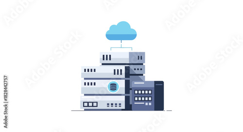Cloud Computing Servers - Data Storage and Network Infrastructure.