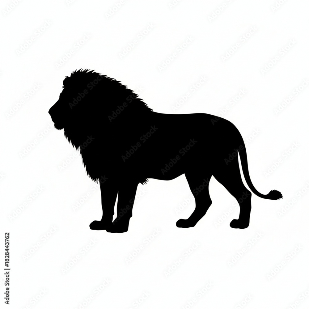 Obraz premium lion silhouette vector in white background 