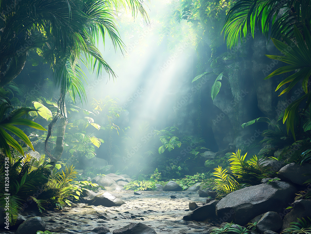 Fototapeta premium Untouched Jungle Breathing a Heavy Ancient Silence