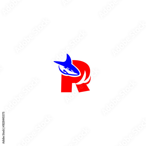 A dynamic shark logo in a sleek sliding motion, artistically forming an alphabet letter. Perfect for sports teams, water brands, mascots, marine themes, and strong, energetic visual identities.