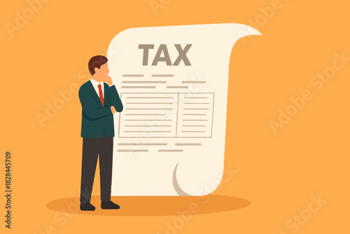 Taxation concept. tax statement. create income tax returns and calculate business invoices. Tax calculations, generate income tax returns and calculate business invoices