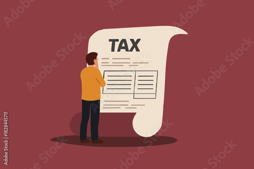 Taxation concept. tax statement. create income tax returns and calculate business invoices. Tax calculations, generate income tax returns and calculate business invoices