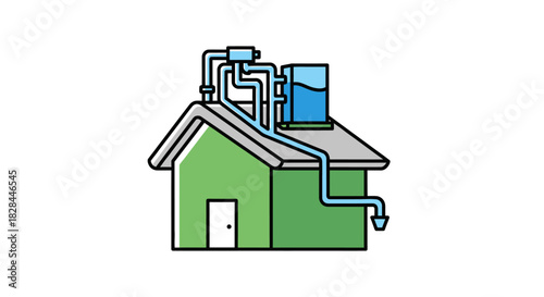 Innovative rooftop rainwater harvesting system enhancing water conservation on residential house